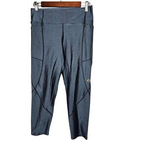 Donajo Capri Size 2 Large Shinny Leggings Large Blue Polyamide Stretch